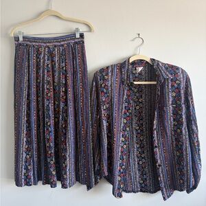 Vintage Skirt and Button Down Set